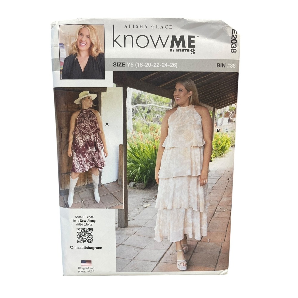 KnowMe ME2038 Dress Two Lengths Size 18-26 Modern Sewing Pattern‎